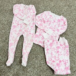 Sister matching Easter PJs size 5T & 12-18M *like new!!!